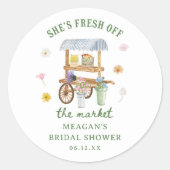 Blume Markt vor dem Brautparty des Marktes Runder Aufkleber (Vorderseite)