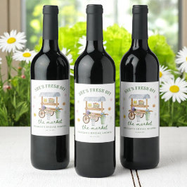 Blume Markt vor dem Brautparty des Marktes Weinetikett