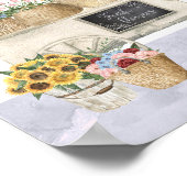 Blume Marktdiagramm Watercolor Kernstück Kunst Poster (Ecke)