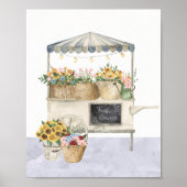 Blume Marktdiagramm Watercolor Kernstück Kunst Poster (Vorne)