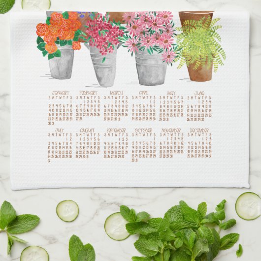 Blume Marktkalender Küchentuch (Gefaltet)