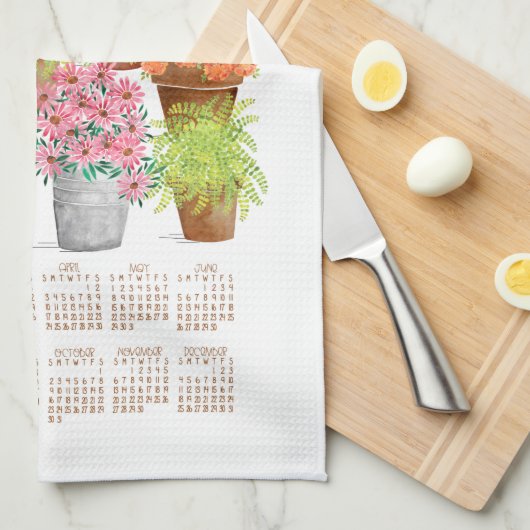 Blume Marktkalender Küchentuch (Viertel Falte)