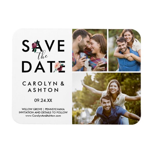 Blume | Maroon 3 Foto Save the Date Magnet (Horizontal)