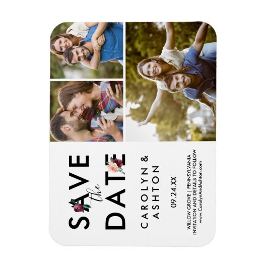 Blume | Maroon 3 Foto Save the Date Magnet (Vertikal)