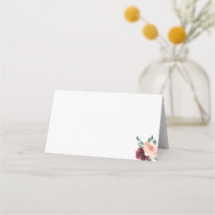 Blume Maroon Buffet Food Label Cards Platzkarte