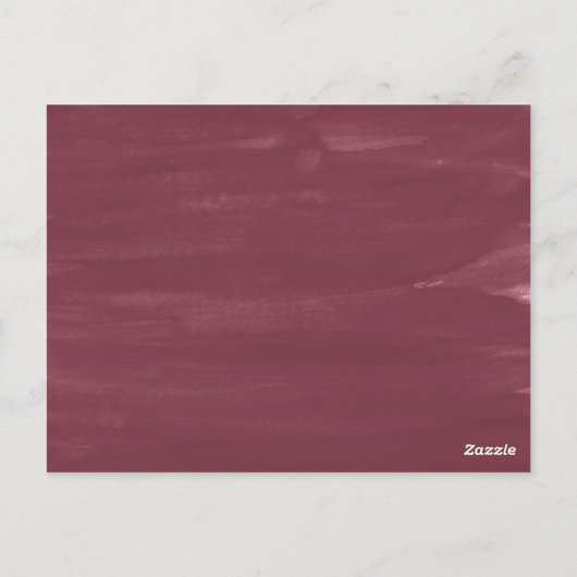 Blume | Maroon Danke Empfang Card Postkarte (Rückseite)