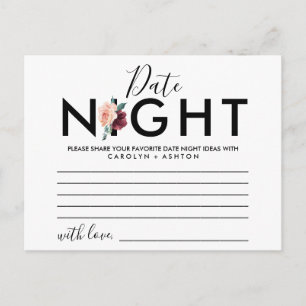 Blume   Maroon Date Night Ideards Postkarte