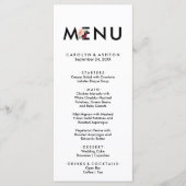 Blume | Maroon Dinner Menu Card Menükarte (Vorderseite)