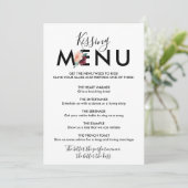 Blume | Maroon Kissing Menu Einladung (Stehend Vorderseite)