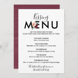 Blume | Maroon Kissing Menu Einladung