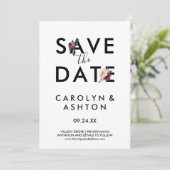 Blume | Maroon Save the Date Card (Stehend Vorderseite)