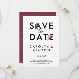Blume | Maroon Save the Date Card