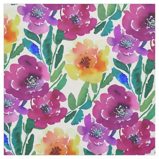 Blume Maroon und Gelb Stoff (Muster)