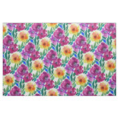 Blume Maroon und Gelb Stoff (Fat Quarter (45,7 x 55,9 cm))