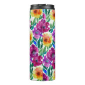 Blume Maroon und Gelb Thermosbecher (Rückseite)