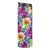 Blume Maroon und Gelb Thermosbecher (Nach rechts gedreht)