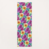 Blume Maroon und Gelb Yogamatte (Vorderseite)