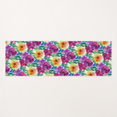 Blume Maroon und Gelb Yogamatte (Vorderseite (Horizontal))