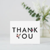 Blume | Maroon Vielen Dank Postkarte (Stehend Vorderseite)