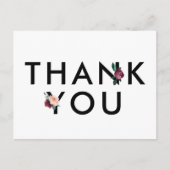 Blume | Maroon Vielen Dank Postkarte (Vorderseite)