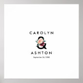 Blume | Maroon Wedding Guest Signing Poster (Vorne)