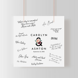 Blume   Maroon Wedding Guest Signing Poster