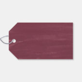 Blume | Maroon Wedding Welcome Geschenkanhänger (Rückseite Horizontal)