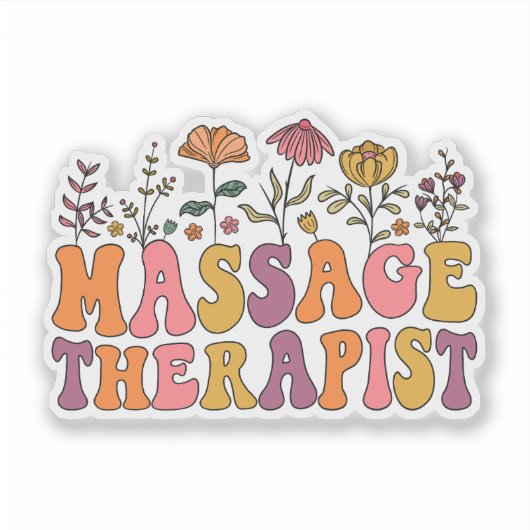 Blume Massagetherapeut Aufkleber (Vorderseite)