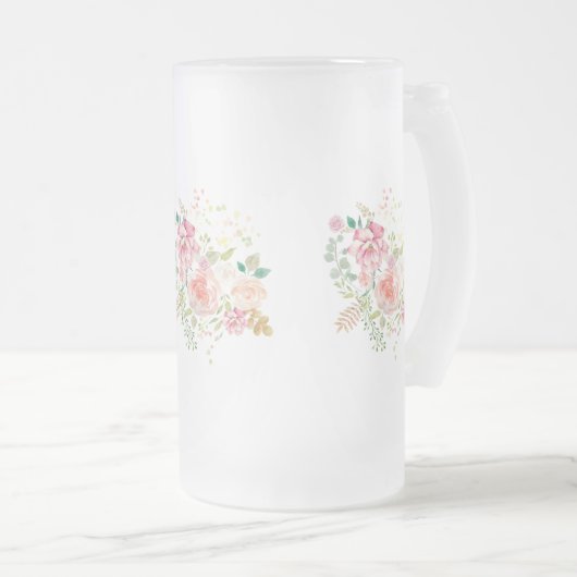 Blume Mattglas Bierglas (VorderseiteRechts)