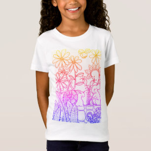 Blume, Maus und Schnecke - Regenbogenfarben T-Shirt