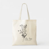 Blume May Boho zum personalisierten Geburtstag Tragetasche (Rückseite)
