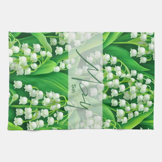 Blume May Lilly im Tal Geschirrtuch (Horizontal)