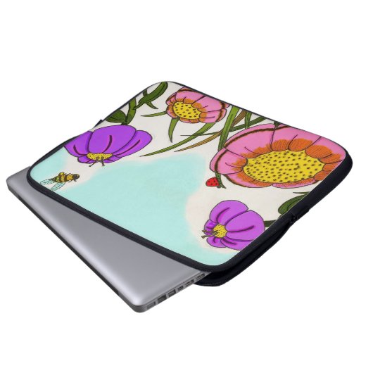Blume Meadow Laptop Sleeve (Vorne Knopf)