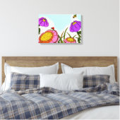 Blume Meadow Leinwand (Insitu (Schlafzimmer))
