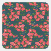 Blume Meadow Quadratischer Aufkleber (Vorderseite)