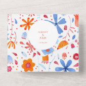 Blume Meadow Wasserfarbe All In One Einladung (Rückseite)