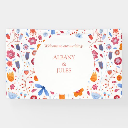 Blume Meadow Wasserfarbe Banner (Horizontal)