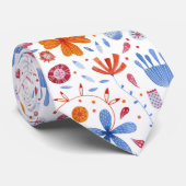 Blume Meadow Wasserfarbe Krawatte (Gerollt)