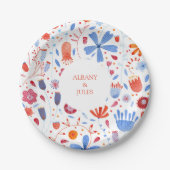 Blume Meadow Wasserfarbe Pappteller (Vorderseite)