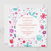 Blume Meadow Watercolor Aquamarine Engagement Part Einladung (Rückseite)