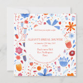 Blume Meadow Watercolor Brautparty Einladung (Rückseite)