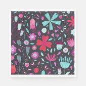 Blume Meadow Watercolor Dunkel Serviette (Vorderseite)