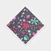 Blume Meadow Watercolor Dunkel Serviette (Ecke)