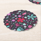 Blume Meadow Watercolor Dunkel Untersetzer (angewinkelt)