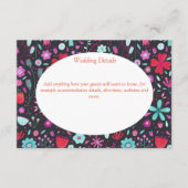 Blume Meadow Watercolor Dunkle Hochzeitdetails Begleitkarte (Vorderseite)