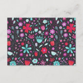 Blume Meadow Watercolor Dunkle Hochzeitdetails Begleitkarte (Rückseite)