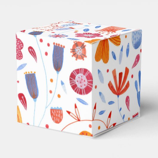 Blume Meadow Watercolor Hochzeit Geschenkschachtel (Rückseite)