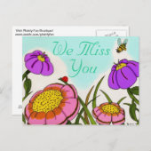 Blume Meadow "We Miss You" Postkarte (Vorne/Hinten)
