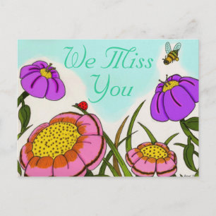 Blume Meadow "We Miss You" Postkarte