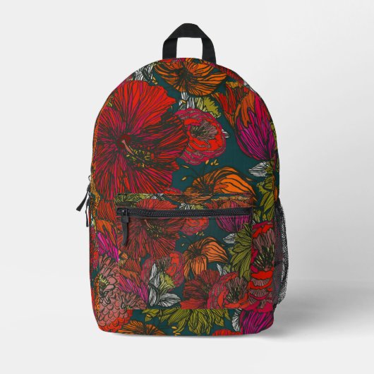 Blume Medley Bedruckter Rucksack (Vorderseite)
